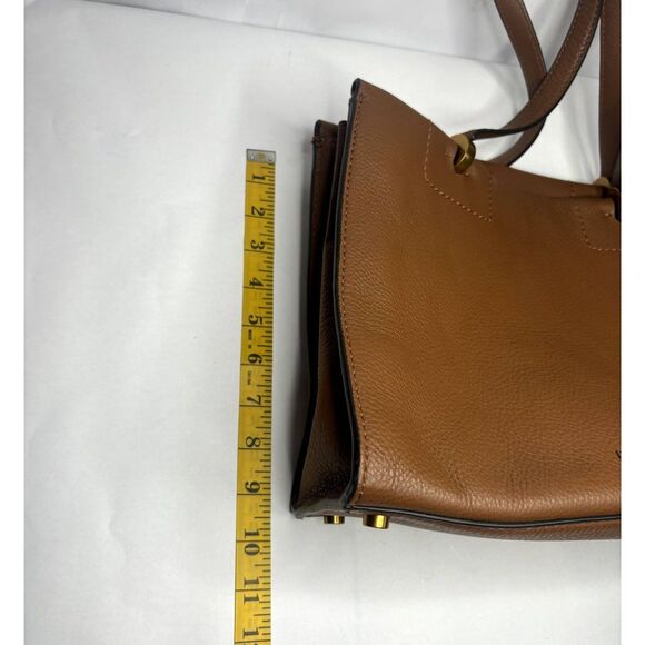 Etienne Aigner Colette Pebble Leather Shoulder Bag Toffee Dual Compartment - Picture 10 of 10